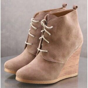 Steve Madden P-Danni Women's Wedge Booties Boots Size 7 Suede Tan